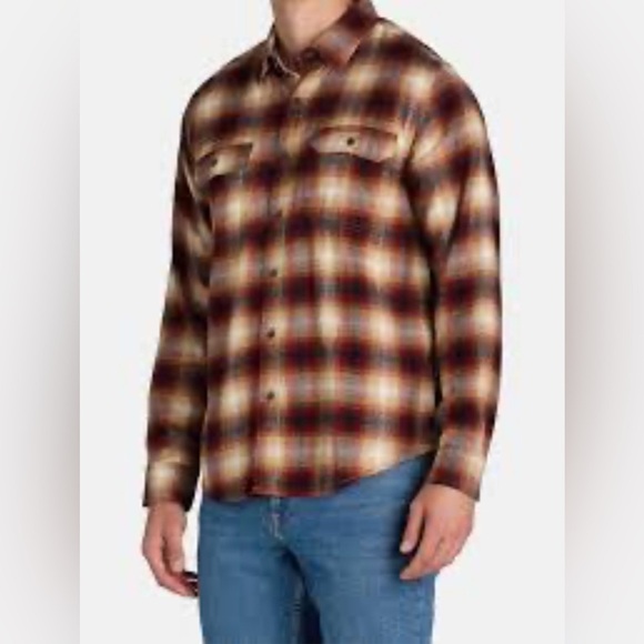 George Other - George Men’s long sleeve Flannel Plaid Shirt Cotton blend Super soft NWT SizeM